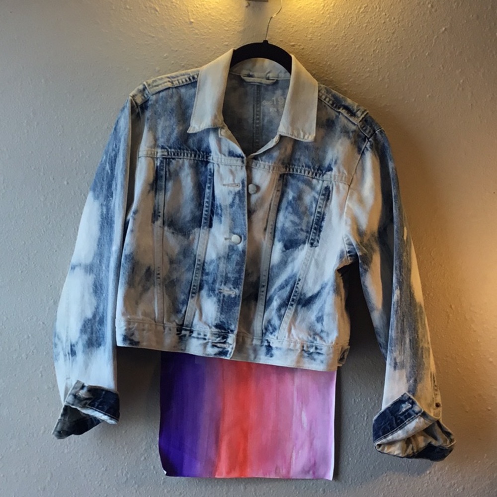 GAP 80s bleach denim crop jacket